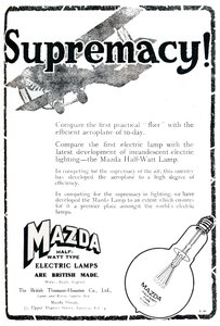 Mazda halvwatt type elektriske lamper annonse, 1919 av Unbekannt