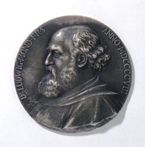 Medalje som viser Ludwig Mond, industrikjemiker av Unbekannt