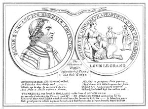 Medalje fra tiden til Oliver Cromwell, 1600-tallet av Unbekannt