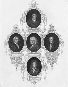Medaljongportretter av britiske komponister, tidlig på midten av 1800-tallet. av Unbekannt
