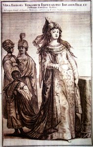 Mahpeyker Sultan med hennes hofftjenere, 1647 av Unbekannt
