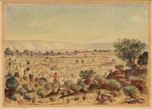 Menn som jakter kaniner, 1900-tallet. av Unbekannt