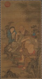 Mending Clothes in the Early Morning Sun, Ming-dynastiet, 1400-1500-tallet. av Unbekannt