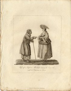 Kjøpmanns kone med sykepleier under Fasching, 1833 av Unbekannt