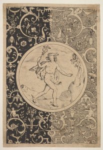 Kvikksølv i en dekorativ ramme med grotesker, ca. 1600-1630. av Unbekannt