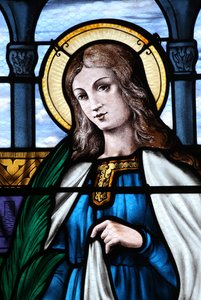 Mezilles kirke. Glassmaleri. Sainte Eliane. Frankrike av Unbekannt