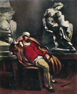 Michelangelo 1475-1564. - Maleri av Delacroix, 1934. av Unbekannt