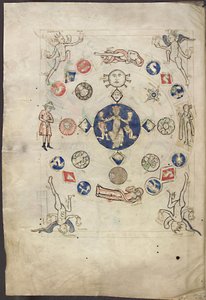 Miniatyr Annus fra Liber Scivias av Hildegard av Bingen, ca 1220 av Unbekannt