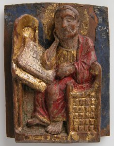 Miniatyrrelieff av Markus ved hans skrivebord, ca. 1200-1225. av Unbekannt