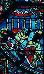 Miracle of the blomstrende lanser, farget glass, Chartres Cathedral, Frankrike, c1225 av Unbekannt