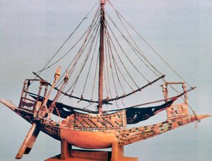 Modellbåt med rigg, graven til Tutankhamon, 1300-tallet f.Kr av Unbekannt