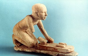 Modell av en baker som elter deig og danner brød, gammel egyptisk av Unbekannt