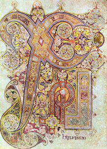Monogramside fra Book of Kells Christi Autem Generatio, c800 av Unbekannt