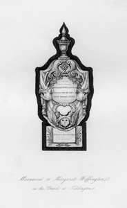 Monument til Margaret Woffington, skuespillerinnen, i Teddington, 1700-tallet, 1840 av Unbekannt