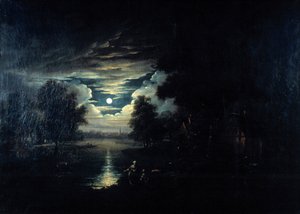 Månen reflektert i en innsjø, 1600-tallet av Unbekannt