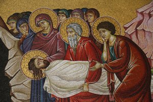 Mosaikk av Kristi død ved Den hellige gravs kirke, Jerusalem, Israel av Unbekannt
