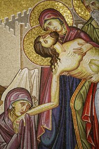 Mosaikk av Kristi død ved Den hellige gravs kirke, Jerusalem, Israel av Unbekannt