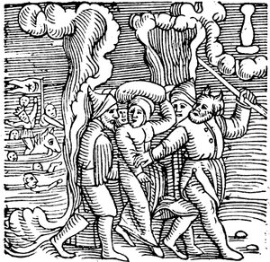 Moses utfridde israelittene fra Egypt, 1557 av Unbekannt