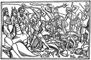 Moses ber om Israels seier, 1480 1964 av Unbekannt