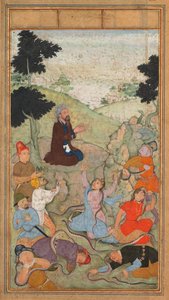Moses ber om å få slutt på slangeangrepet på israelittene, fra en Mirat al-quds..., 1602-1604. av Unbekannt