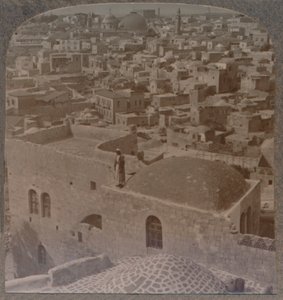 Det muslimske kvarteret i Jerusalem, fra den engelske skolen, ca 1900 av Unbekannt