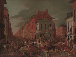 Flyttedag i Little Old New York, ca. 1827. av Unbekannt