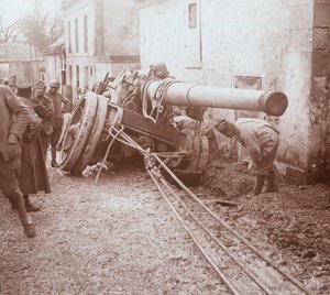 Bevegende tungt artilleri, Genicourt, Nord-Frankrike, c1914-c1918 av Unbekannt