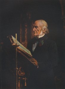 Mr Gladstone leste leksjonen i Hawarden Church, ca 1890-tallet, 1941 av Unbekannt
