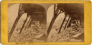 Paris kommune (1871): utsikt over kaiene til Villette. Anonym fotografering. Skriv ut på papp. Dim. 17x6 cm av Unbekannt
