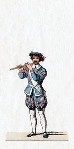 Musiker, kostymedesign for Shakespeares skuespill, Henry VIII, 1800-tallet av Unbekannt