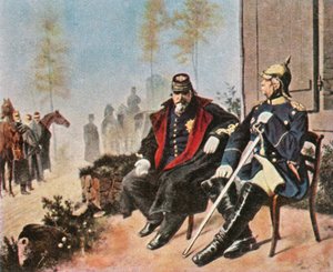 Napoleon III og Bismarck ved veverhytta i Donchery, 2. september 1870, 1936. av Unbekannt