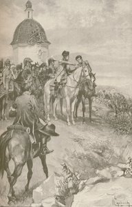 Napoleon og hans stab i Austerlitz, 1896 av Unbekannt