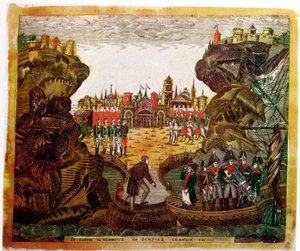 Napoleon ankommer St Helena, 1815 av Unbekannt