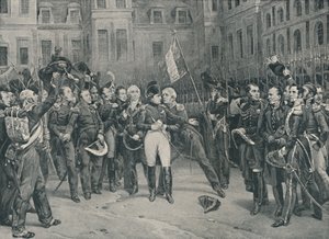 Napoleons farvel til den keiserlige garde i Fontainebleau, 20. april 1814, 1896 av Unbekannt