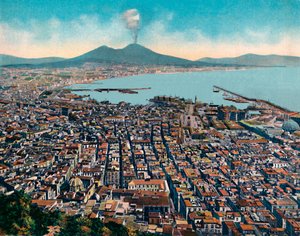 Napoli - Panorama fra San Martino, utsikt fra San Martino, c1900. av Unbekannt