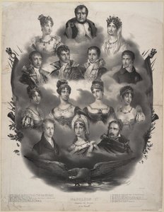 Napoléon I. Bonaparte og hans familie, 1832 av Unbekannt