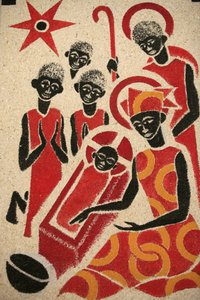 Fødsel Freskomaleriet i Keur Moussa klosterkirke ble designet og malt i 1963 av Dom Georges Saget Keur Moussa Senegal av Unbekannt