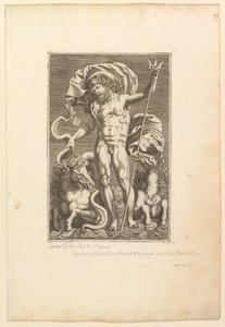 Neptun mellom to sjøhester, ca. 1560-80. av Unbekannt