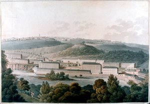 New Lanark Mills, Skottland, c1815 av Unbekannt
