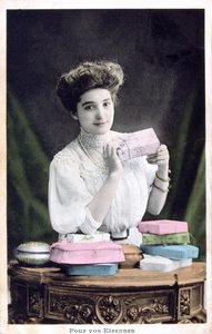 Nyttårsgave, fransk postkort, c1900 av Unbekannt