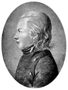 Novalis Friedrich von Hardenberg , tysk romantisk poet og romanforfatter, ca 1800 av Unbekannt