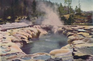 Avlang geyser, Yellowstone Park, 1916 av Unbekannt