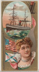 Ocean Steamship Company, fra Ocean and River Steamers-serien N83 for Duke brand cig..., 1887. av Unbekannt