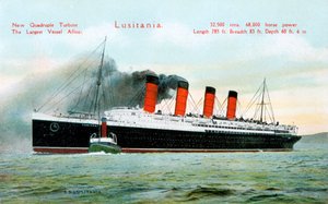 Havsfartøy RMS Lusitania, 1900-tallet av Unbekannt