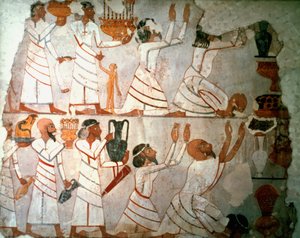 Tilbud Scene, veggmaleri, egyptisk av Unbekannt