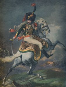 Offiser for de monterte chassørene som lades. Imperial Guard, c1812, 1896. av Unbekannt