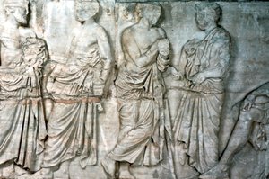 Tjenestemenn, frise fra Parthenon, 438-432 f.Kr av Unbekannt