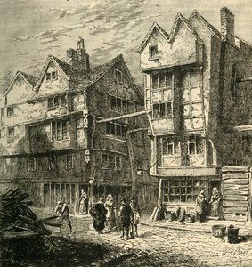 Gamle hus som tidligere sto i Butchers Row, rundt 1800, 1881. av Unbekannt