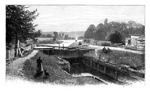 Old Windsor Lock, Themsen, Berkshire, c1888 av Unbekannt