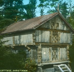 Gammel hytte, Christiania, Oslo, Norge, slutten av 1800-begynnelsen av 1900-tallet. av Unbekannt